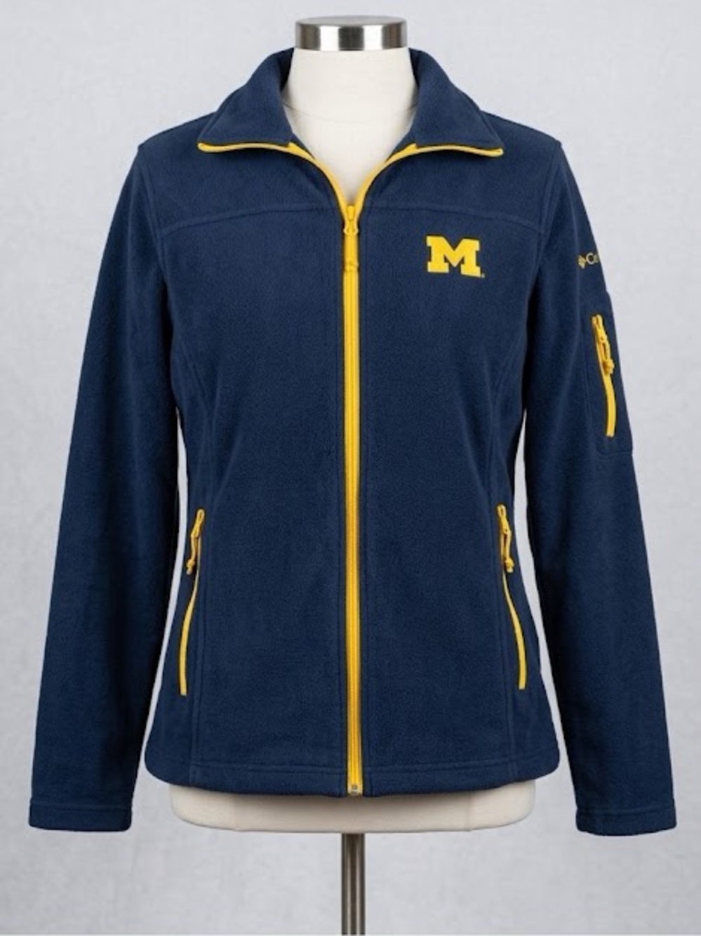 Columbia Navy Fleece Jacket with Yellow Trim